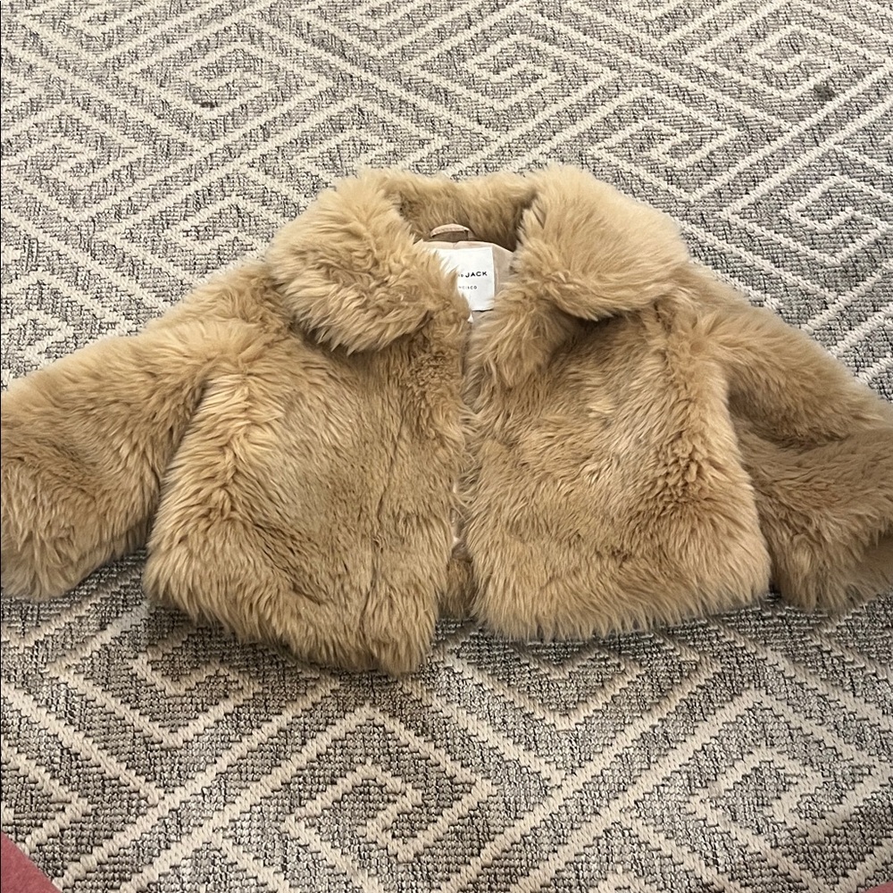 Janie and Jack Tan Faux Fur Jacket